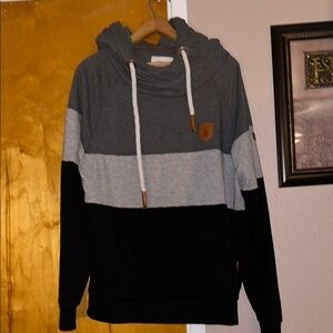 Men's Gray and Black Hoodie